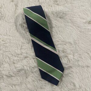 346 Brooks Brothers Pure Silk necktie blue green striped full length